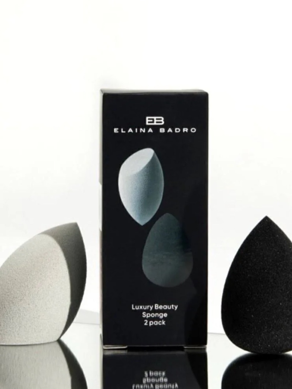 ELAINA BADRO 2p Luxury Sponge Set Gay Black NIB $22